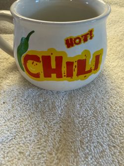 Houston Harvest Hot Chili Oversized Soup Cereal Mug 16 oz Microwave Safe