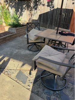 Patio chairs. swivels