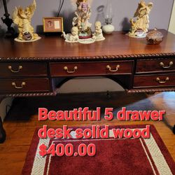 Beautiful Large Cherry Wood ,solid Wood And Very Heavy 