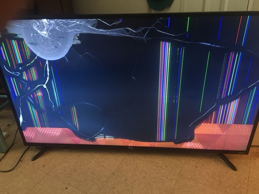 55 inch TCL Roku Tv Screen Cracked But Still Works