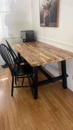 Farmhouse Dining Table with 2 chairs