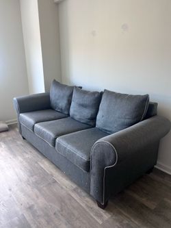 Grey 3-Cushion Deep Seated Couch in Good Condition