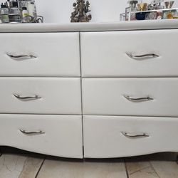 Leather Dresser White- Excellent Condition