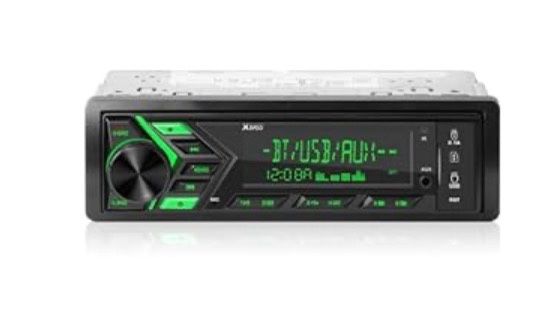 Single Din Bluetooth Car Radio: Multimedia Car Stereo System for Truck with FM AM USB Charge USB AUX 300W Outputs