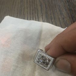 Size 12 Mens Silver Ring Moisonite 