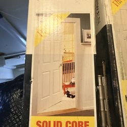 36 in. x 80 in. Flush Primed Right-Hand Inswing 6 Panel Solid Core Door