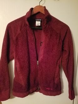 Women red burgundy cardigan jacket size S