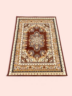 4x6 Burgundy & Ivory Traditional Floral Rug - $40