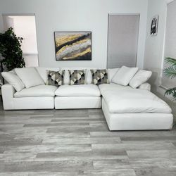 SECTIONAL MODULAR CLOUD NIXON WHITE FABRIC 4PCS - FREE DELIVERY 