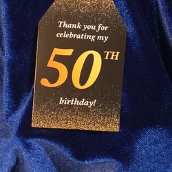 50th Birthday Favor Tags – “Thank You for Celebrating My 50th Birthday” (Set)