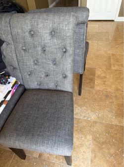 Gray Tufted Chairs