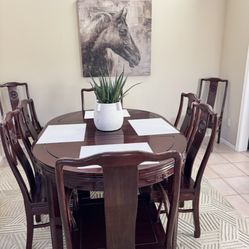 Solid Wood Table And 8 Chairs 