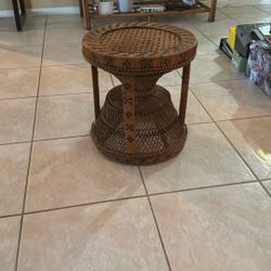 Wicker End Table 