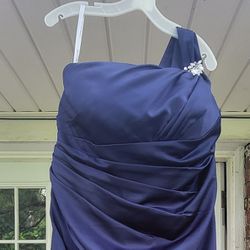 David's Bridal Navy Blue Prom/Bridesmaid Dress