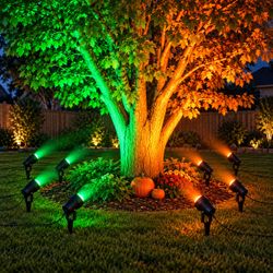 8 Spotlight with 8 Color Changing LED 110v Halloween Light