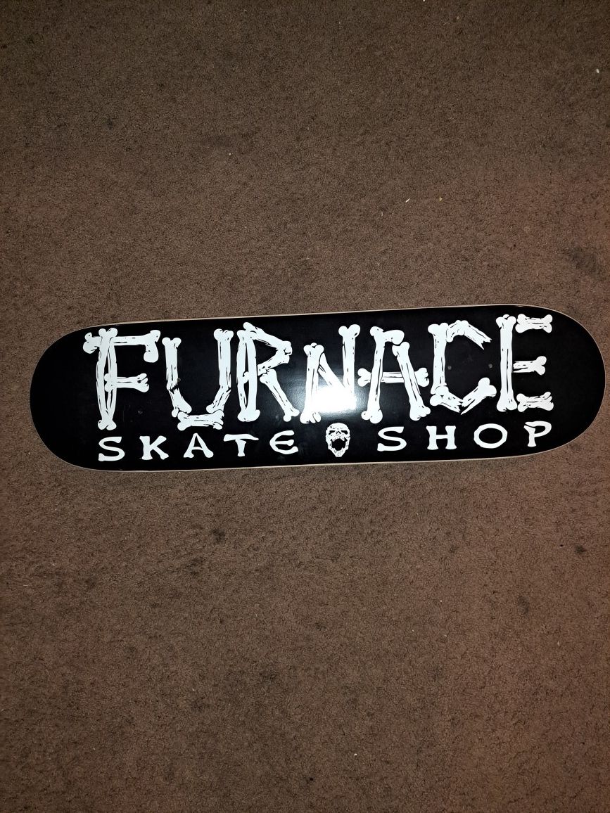 FURNACE SKATEBOARD SHOP THE BRANDED SKULL SKATE SOP LOGO SKATEBOARD DECK SIZE 8.0