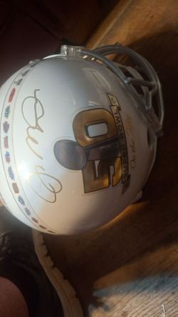 Joe Montana autographed 50th super bowl helmet
