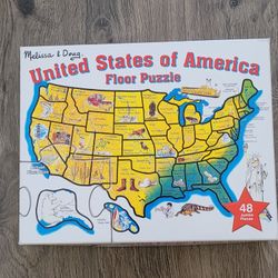  Toy  Puzzle Floor United States Of America . 48 Pieces Extra Large. 2x3 Feet Easy To Clean. New