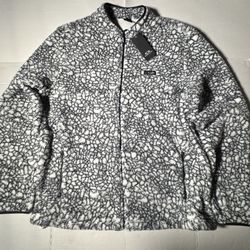 NWT  Oakley  Hillside Sherpa FZ Fleece Jacket  Full Zip  Crackle Pattern White Black  Men  Size XL