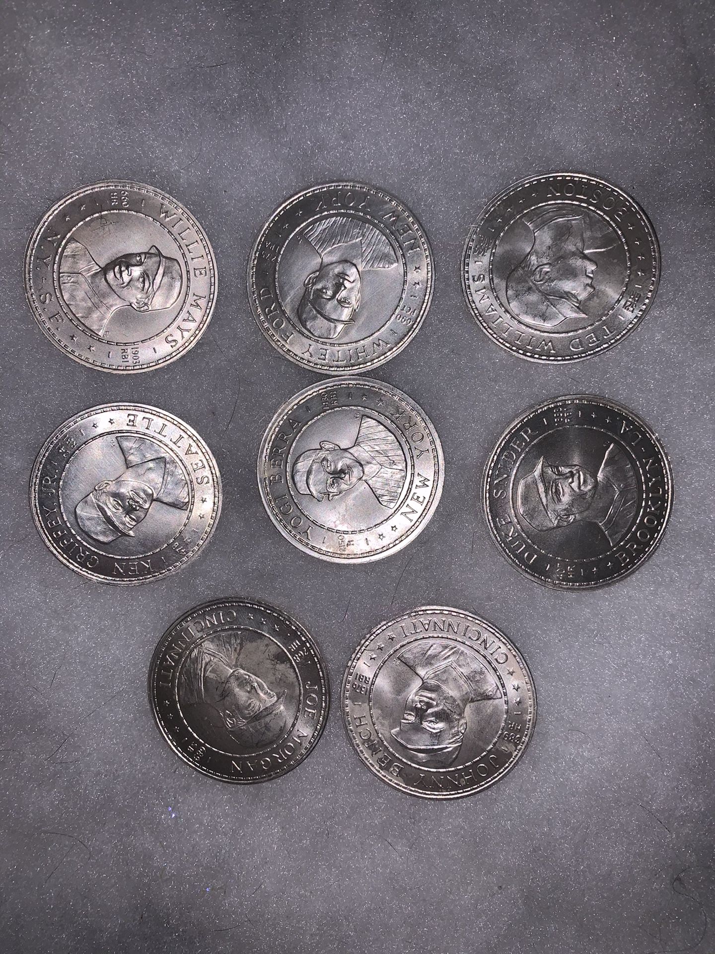 8 Silver Baseball Coins .999