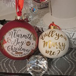 3 Christmas Wedding Ornaments ❤️ 🎄