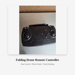 Folding Drone Remote Controller with Phone Holder - Tested Working - Used