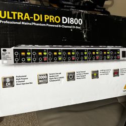 ULTRA-DI PRO PROFESSIONAL MAINS/PHANTOM POWERED 8-CHANNEL DI-BOX MODEL DI800