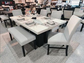 Dining Table Set with Chairs and Bench