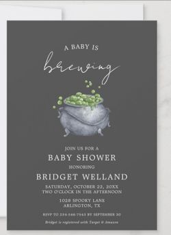 Halloween Baby Shower Invitation Card