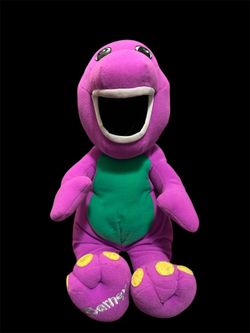 Vintage Talking Barney Plush 15” Purple Dinosaur Works Tested 90s Toy