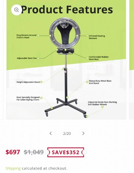 Orbiting Hair Dryer Hair Color Processor, Salon Hair Dryers