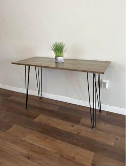 Office Desk 43”, Hairpin Legs, Wood Writing Table, Rustic Computer Desk