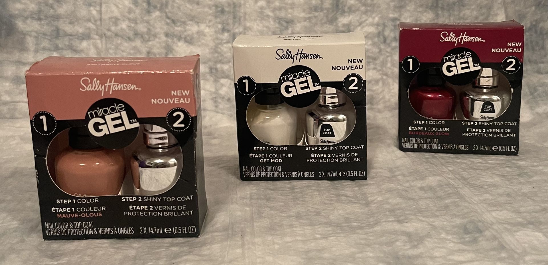Sally Hansen Miracle Gell Nail Polish Color & Top Coat Set Of 2. Price Per Set.