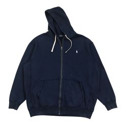 POLO RALPH LAUREN THERMAL HOODIE 2XL TALL 2XLT BLUE SWEATSHIRT PULLOVER VINTAGE