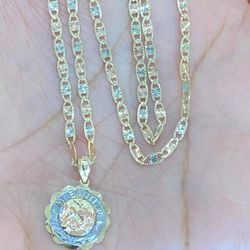 Cadena Sólida De Mi Baiutizo 14 Kt 16 “