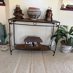 Wrought Iron & Bamboo Console Table — Escondido Pickup