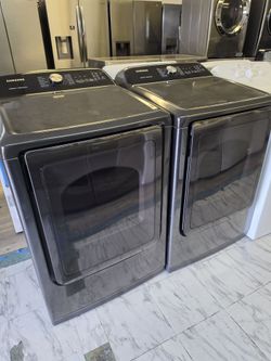 Samsung Washer And Dryer Glass Top Load Set Large Capacity