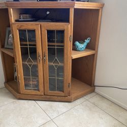 Corner Oak Tv Stand 