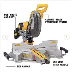 DEWALT 15 Amp Corded 12 in. Double Bevel Sliding Compound Miter Saw with XPS technology, Blade Wrench and Material Clamp