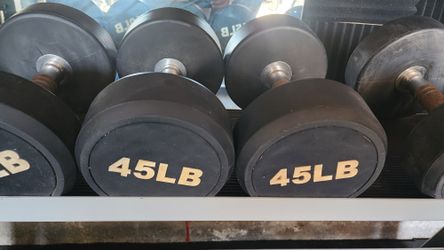 45lb Pro Style Rubber Dumbbell