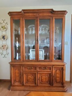 Lighted Hardwood Hutch