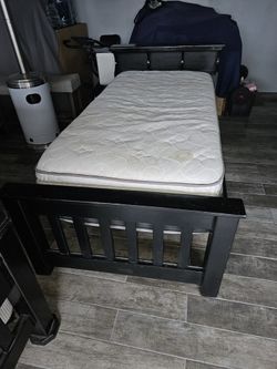 Twin Bed Sturdy Wood