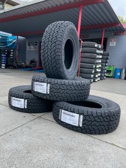 LT245-75-16 all terrain tires 150$ each get 4 tires alignment free