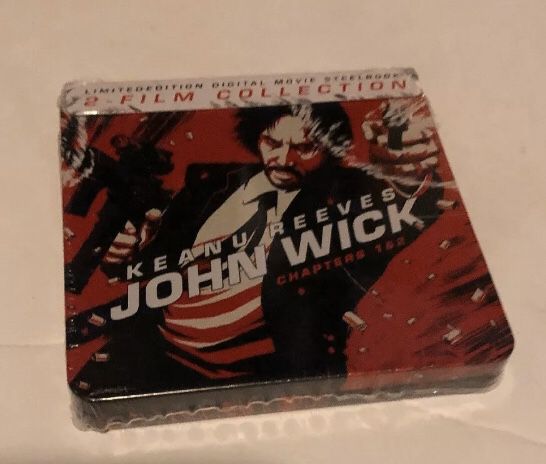 John Wick 1 & 2 Mini Steelbook Digital Movie Gamestop Exclusive new