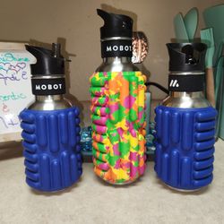 (3) MOBOT Official – Stainless Steel – Foam Roller Water Bottle, NWOT