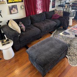 ★  Chenille Sofa with Ottoman  ★ (barely used)