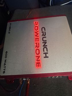 AMPLIFICADOR AMPLIFIER CRUNCH 600 WATTS 2 CHANELS GOOD CONDICIÓN ABLO ESPAÑOL