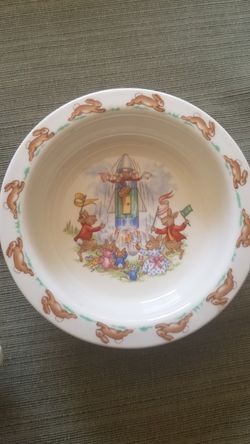 Royal Daulton "Bunnykins" 1936 English fine bone china 2 peice set