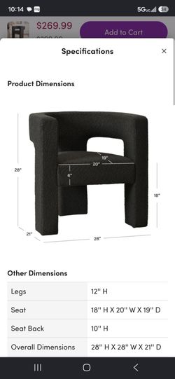 6 boucle chairs in black