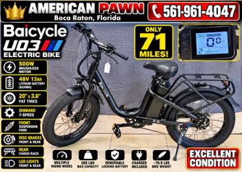Baicycle U03 20” Fat Tire Electric Bike 48V 500W – Only 71 Miles